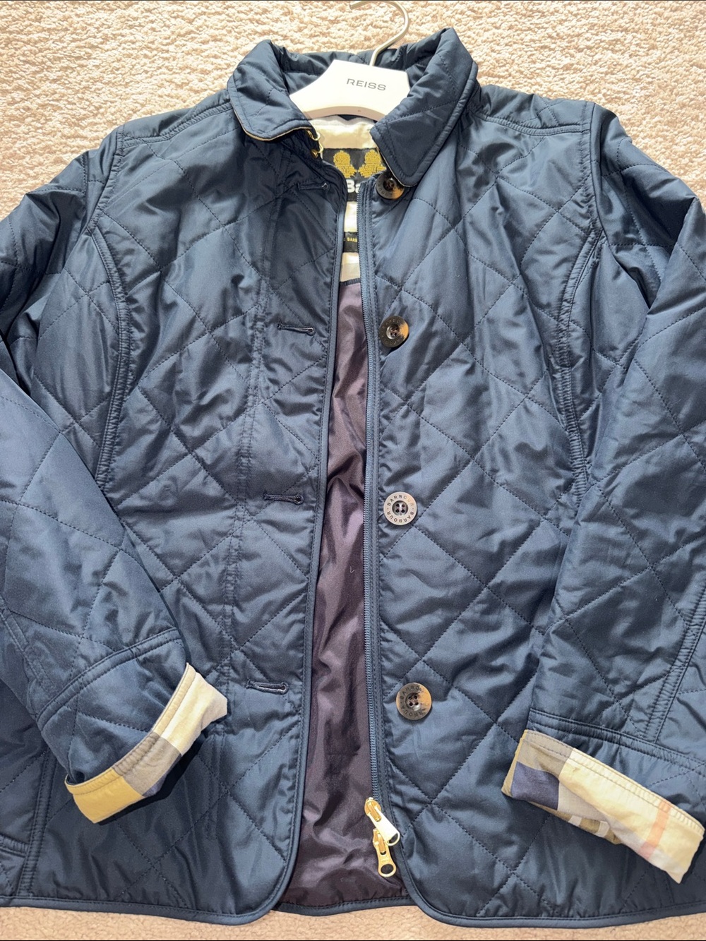 Barbour Women’s Quilted Jacket in Navy size USA 8